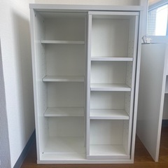 スライド式本棚　ホワイト