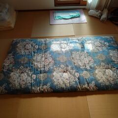 綿 敷布団 青