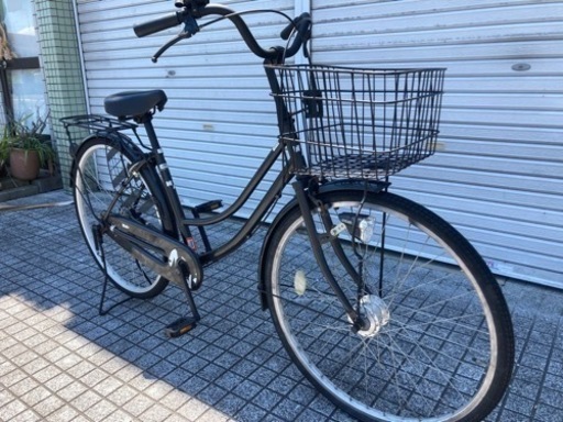 【26インチ自転車】美品❗️LEDオートライト付　変速なし　ブラック　若林自転車　唐崎店　SALE中❗️