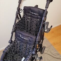 Kinderwagon ベビーカー ネイビー 双子ベビーカー スリム縦型2人乗りベビーカー【キンダーワゴン】ネイビー