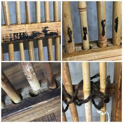 🔷🔶🔷ba11/35 竹垣　仕切り　２枚　目隠し　簀戸 / 簾戸　間仕切り　レトロ　古民具　旧家　建具　パーテーション　和　夏戸　柵　庭🔷🔶🔷の画像
