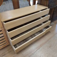 【愛品倶楽部柏店】値下げしました　府中家具/松岡家具製造　シャメル　楢材２列４段チェスト　の画像