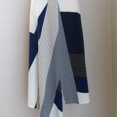 美品★next★アシンメトリー デザイン スカート(ネイビー、ホ...