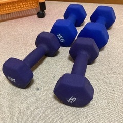 【受付終了】ダンベル  8kg 5kg プッシュアップバー