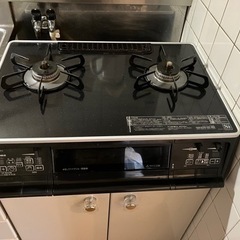 ガスコンロ2口　Siセンサー　グリル　別売オプション品付き　都市ガスの画像