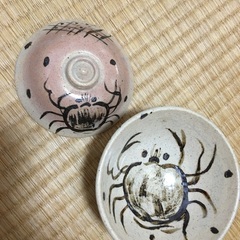 割れてますので金継ぎやデッサン等の課題に◎ 美濃焼？瀬戸？　蟹絵...