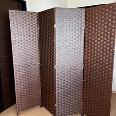 【美品】軽量/4連折畳パーテーション/ついたて/目隠し/間仕切り...