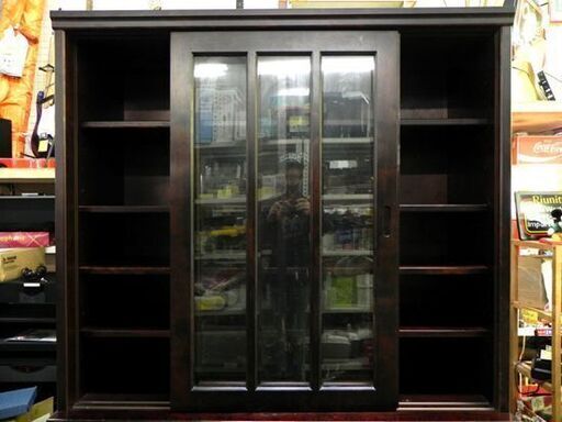 民芸調 食器棚 キャビネット 幅：約120cm キッチン 収納 家具 サイド