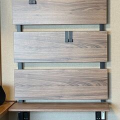 ニトリ 突っ張りラック カエサル 60cm幅(ミドルブラウン)の画像