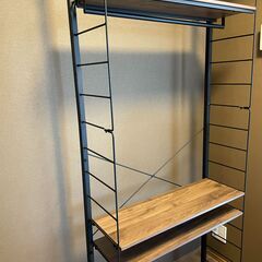 ニトリ　ワイヤーワードローブNポルダ(ミドルブラウン)の画像