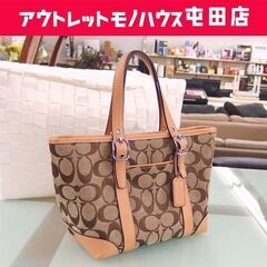 本物 コーチ ハンドバッグ シグネチャー 6043 キャンバス ...