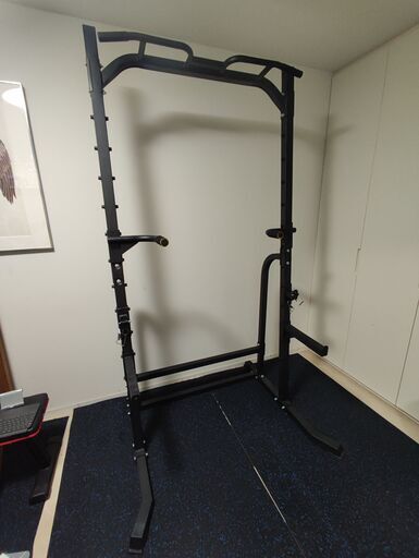 値下げしました【中古】WASAI(ワサイ) MK780 ハーフラック (筋トレ ホームジム　パワーラック セフティーバー搭載 バーベルトレーニング バーベルスタンド ベンチプレスラック ぶら下がり健康器 懸垂マシン)