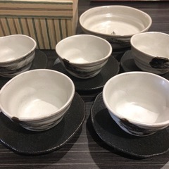第一陶器　匠　茶の間揃　湯呑み5セット　中皿１枚の画像