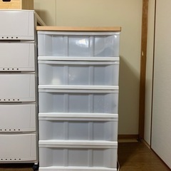 (決まりました)木目調鉄板チェスト　チェスト　ニトリ　　4段チェスト