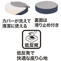 ニトリ ラウンドフロアクッション グレー✕2個の画像