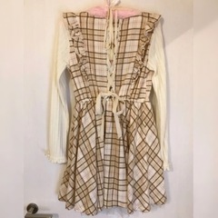 LIZLISA ポンポンチェックワンピの画像