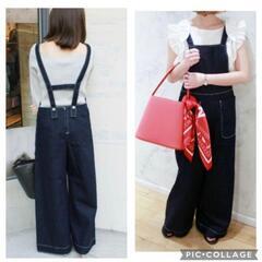 🌈nanashop【美品】SLOBE IENA エプロンデニム サロペット　レディース　大人かわいい(*˘︶˘*).｡*♡ 定価15400円の画像