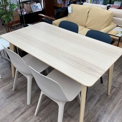 ★美品 IKEA ダイニングテーブル ダイニングチェア4脚 LISABO リーザボ ODGER オドゲル イケア ダイニングセット 幅140cm 4人用