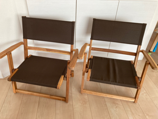 木製折り畳みチェア　2脚　キャンプ　アウトドア