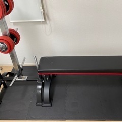 ダンベル、ダンベルスタンド、ベンチセット