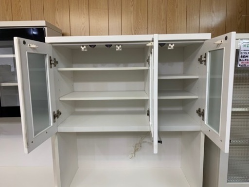 リサイクルサービス八光 田上店 配達・設置OK】ホワイト 食器棚 2口