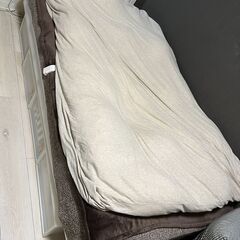 無印　脚付マットレス（シングルベット）収納ケース4個付きの画像