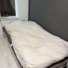 無印　脚付マットレス（シングルベット）収納ケース4個付き