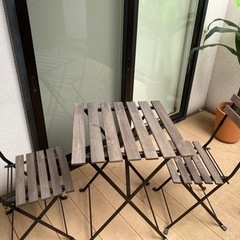 【取引済】 テルノー テーブル＆チェア2脚 屋外用