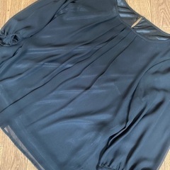取引中　喪服にも　薄手ブラウス&パンツ　黒　M