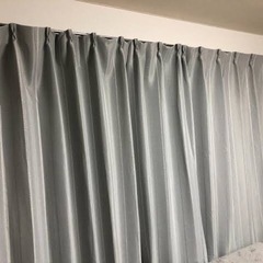 ニトリ　カーテン　グレー　2枚開き　190x190cmの画像
