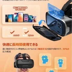 【新品未使用】VRゴーグル VRヘッドセット 3D スマホVR ヘッドホン付 VRメガネ120°視野角 ブルーライトカットレンズ 4.7~6.5インチスマホ対応 本体操作可 ワンクリック受話 メガネ使用対応 近視/遠視適用 瞳孔間距離&焦点距離調整可 伸縮性ヘッドバンド 着け心地よい 首に負担かけにくい iPhone& Androidなどスマホ対応 放熱性良い 跡付けにくい 説明書付   ③の画像