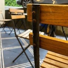 【無料・引き取りのみ】IKEA 外置きしていた　折りたたみテーブル椅子セットの画像