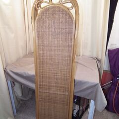【紋別市発】籐　パーテーション　157.5×40×３連　衝立 間仕切り　スクリーン　アジアン　モダン　籐の家具　　の画像