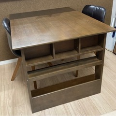 【9/18に締切】ダイニングテーブルセット　100cm幅　回転イス　2人用の画像