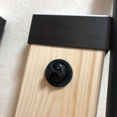 DIY用 LABRICO ラブリコ　2ｘ4 アジャスター 棚受け ＋ 伸縮アイアンロッド L ＋ 木材2本 セットの画像