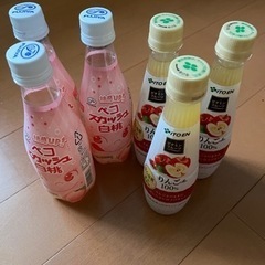 不二家ペコスカッシュ、伊藤園りんご100%各3本