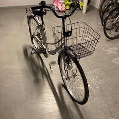 【美品】室内保管 26インチ シルバーカラー かご付き