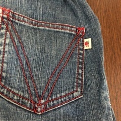 【値下げ！】女児１１０・ジーンズハーフ　ティンカーベルの画像