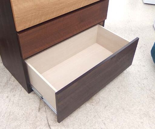 6段チェスト 幅80cm ハイチェスト ニトリ ダークブラウン系 衣類収納 タンス 洋服収納 収納家具 ☆ 札幌市 北区 屯田