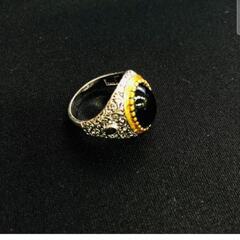  ▼j→→→M17-21  シルバー ゴールド ブラックジェム リング 指輪 シルバー ヨーロッパ アクセサリー ヴィンテージ レトロ ファッション ジュエリー 2の画像