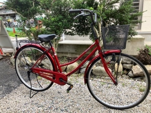 349、ママチャリ27インチ（ワインレッド）