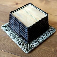 ■竹・麻ひも花かご■美品■の画像