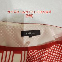 【追加写真】イタリア製素材 Reflect 半袖 プリントワンピース 赤 レッド M 新品の画像