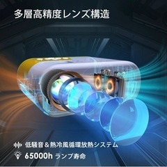 【新品未使用】プロジェクター 小型  8000LM 明るさプラス 4K対応 プラス【1080Pネイティブ解像度】ホームプロジェクターフルHD高輝度 ホームシアター 家庭用 250"大画面 超小型ミニ軽量 内蔵HiFiスピーカー 台形補正 HDMI/USB/パソコン/PS5ゲーム機/接続の画像