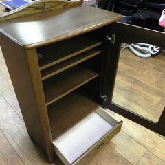 レトロ 食器棚 サイドボード 幅59.5×奥34×高90cm キャビネット 小型 カントリー調 家具 札幌市 厚別区の画像