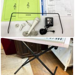 CASIO カシオ LK-115 光ナビゲーション 電子キーボード 61鍵 ピンク 電子ピアノ アダプター/譜面台/スタンド付き★買取帝国 志木店の画像