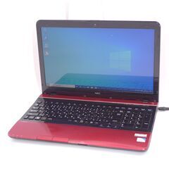 即使用可能 Wi-Fi有 NEC 赤色 ノートパソコン PC-LS150LS6R 中古良品 Celeron 4GB DVDRW 無線LAN webカメラ Windows10 Office