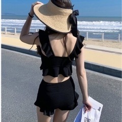 ⭐️ラスト1点⭐️ XLサイズ　水着　ビキニ　ビスチェレディース体型カバー　ブラックの画像