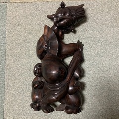 木彫り (黒檀) 親子