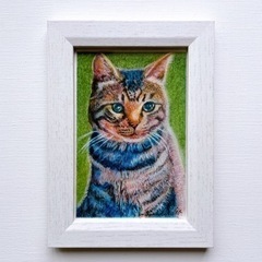 ペット似顔絵オーダー受付中　ハガキサイズ　色鉛筆画の画像